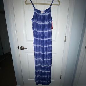 NWT Merona Maxi Dress in Blue Tie Dye